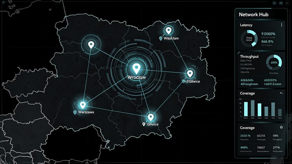 Rys. 3. Polski ekosystem perowskitowy — 5 ośrodków od Wrocławia po Gliwice