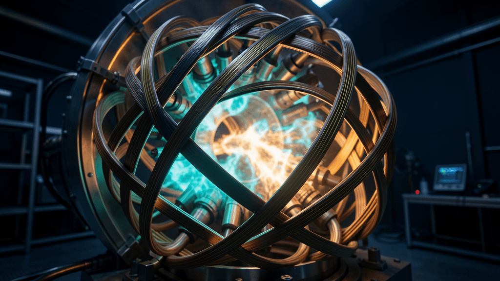 Wizualizacja stellaratora fuzyjnego nowej generacji z magnesami HTS — projekt Stellaris