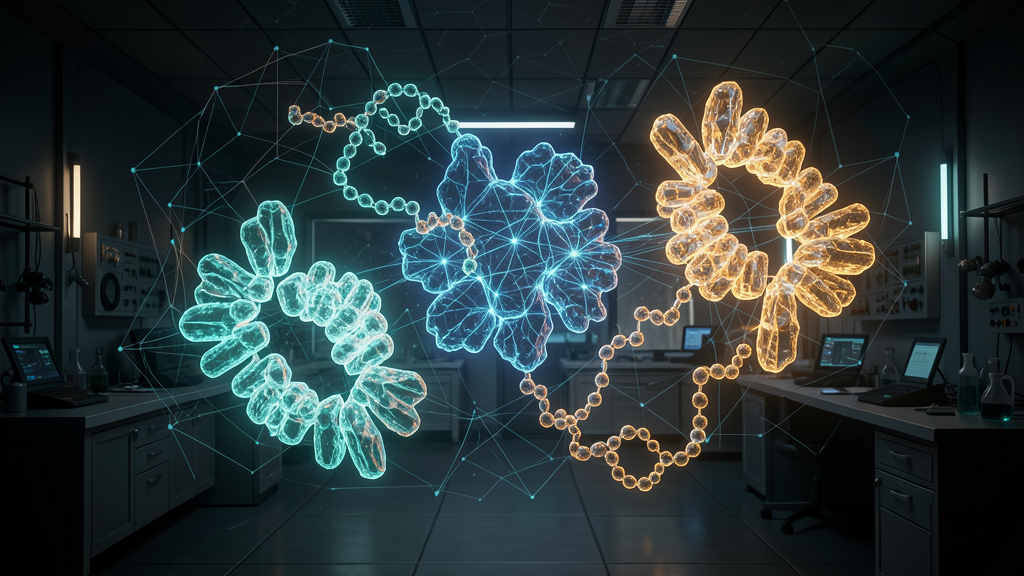 AI-guided protein engineering — MULTI-evolve pipeline, dark theme